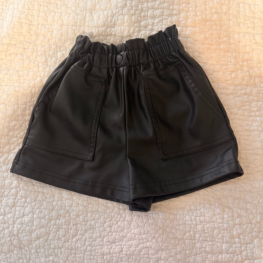 Zara Black Faux Leather shorts